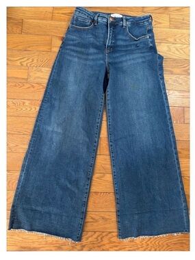 Risen Jeans Wide Leg High Rise Women's Jeans in Dark Blue Stretch